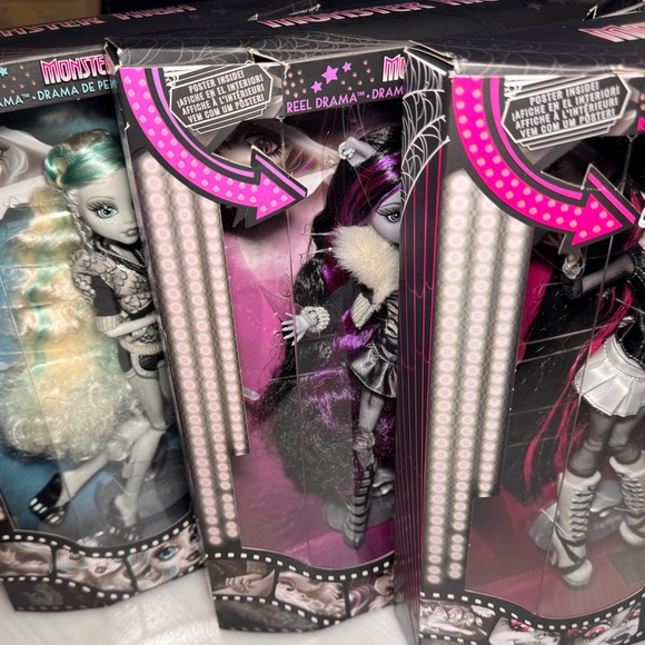 Monster High Doll reel drama dolls complete set of 3 dolls
